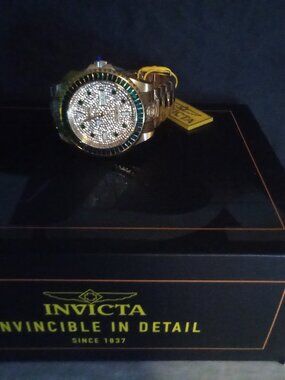Invicta Grand Diver Mens 47mm Automatic Gold/Green New!